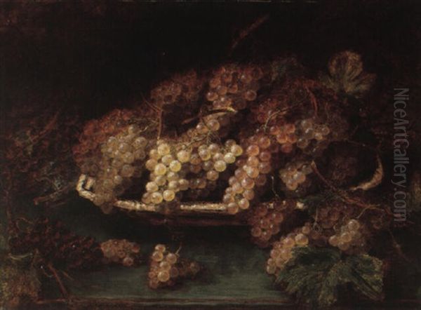 Still Life With Grapes Oil Painting by Alexis Kreyder