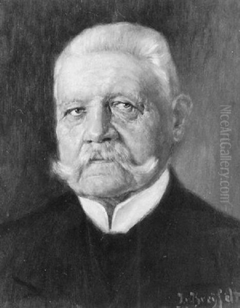 Portrait Von Hindenburg Oil Painting by Julius von Kreyfelt