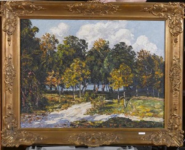 Herbst. Durchblick Auf Starnbergersee Oil Painting by Hugo (Emil Albert Hugo) Kreyssig