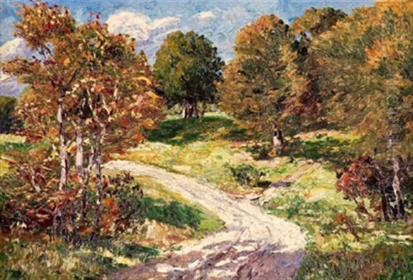 Landstrase Im Herbst Oil Painting by Hugo (Emil Albert Hugo) Kreyssig