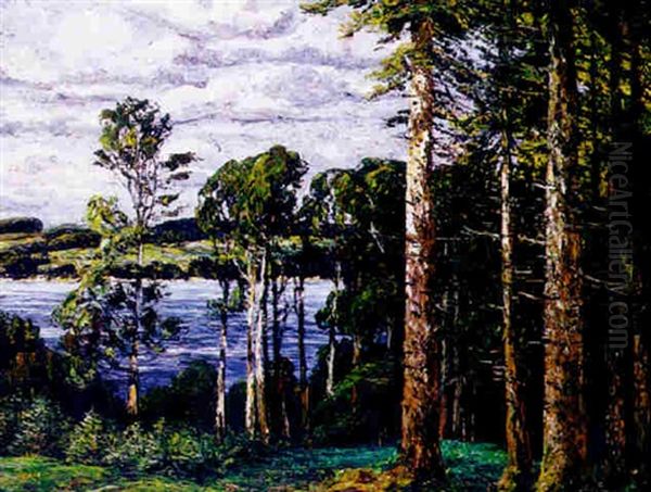 Blick Auf Den Starnberger See Oil Painting by Hugo (Emil Albert Hugo) Kreyssig