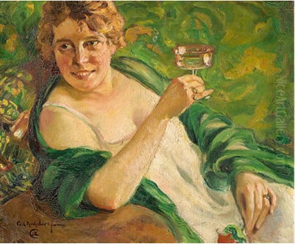 Portrat Der Lina Kricheldorf Oil Painting by Carl Kricheldorf