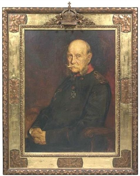 Portrait Kaiser Wilhelm I Oil Painting by Friedrich Wilhelm Kricheldorff