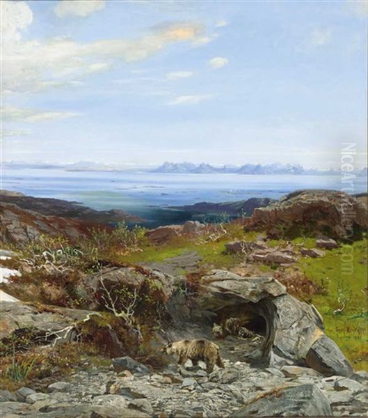 Prachtvolle Landschaft Am Eismeer (lofoten) Oil Painting by Josef Krieger