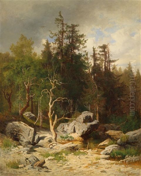 Woodland Spring Oil Painting by Josef Krieger