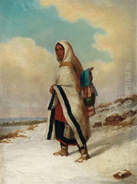 Caughnawaga Indian Oil Painting by Cornelius David Krieghoff