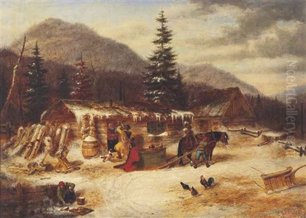 A Habitant Returning From Market Oil Painting by Cornelius David Krieghoff