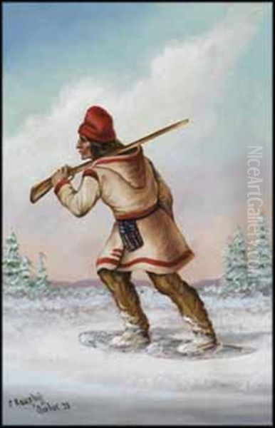 Indian Trapper Oil Painting by Cornelius David Krieghoff