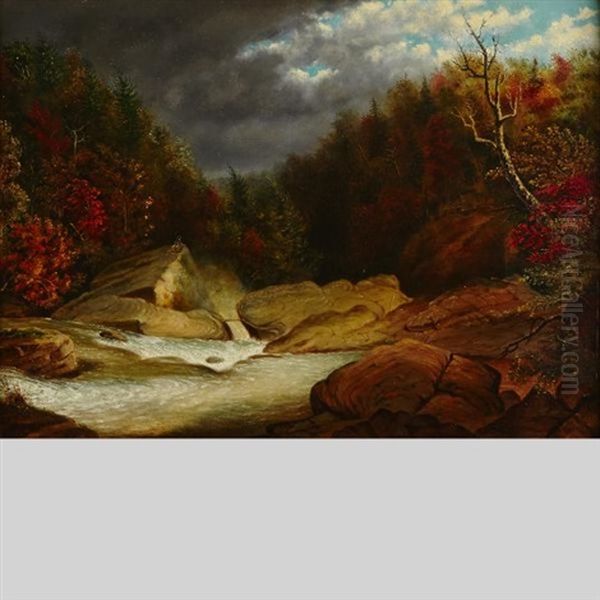 Above The St. Anne Falls, Quebec Oil Painting by Cornelius David Krieghoff