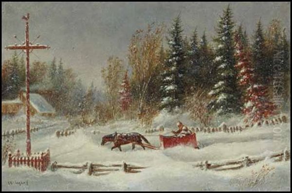 Winter Blizzard - Horse And Sleigh by Cornelius David Krieghoff