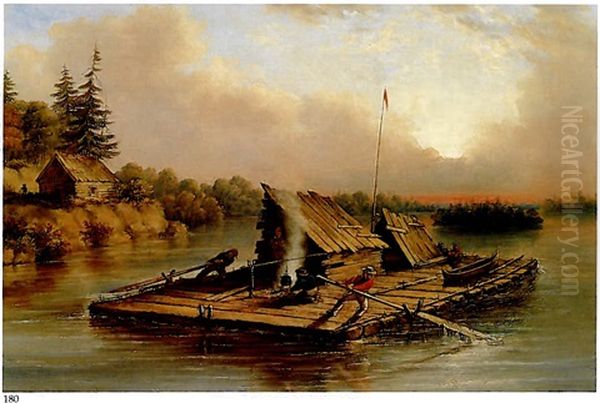 Raft Of Logs by Cornelius David Krieghoff