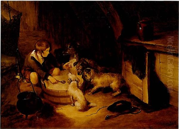 The Young Dog Fancier by Cornelius David Krieghoff