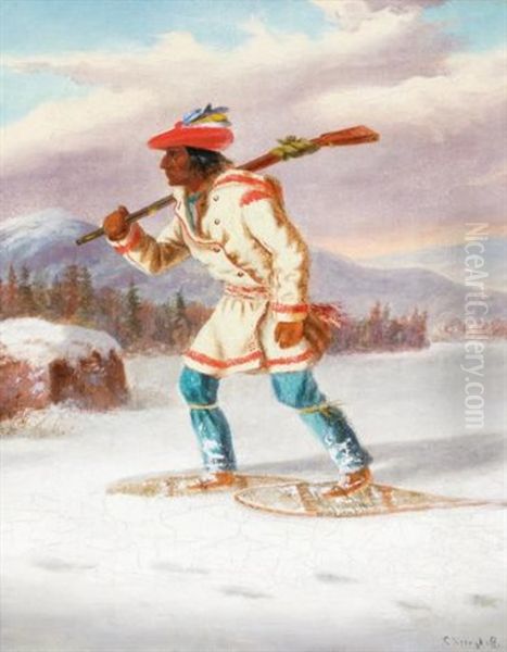 Indian Trapper Oil Painting by Cornelius David Krieghoff