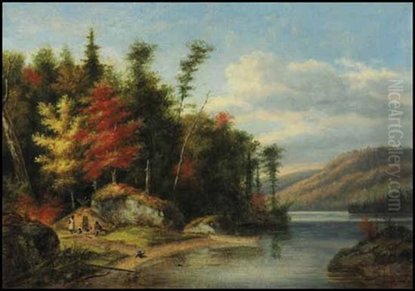 Autumn, Lake Memphremagog Oil Painting by Cornelius David Krieghoff