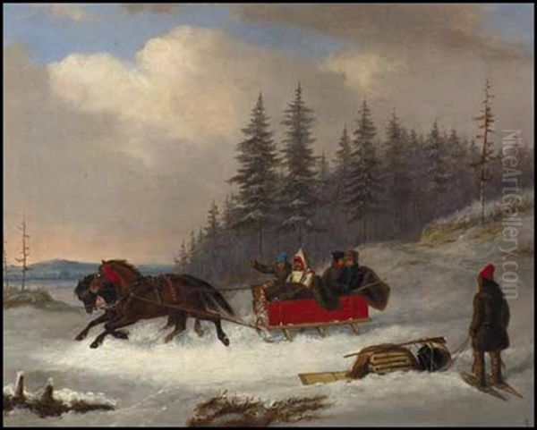 The Sleigh Drive Oil Painting by Cornelius David Krieghoff