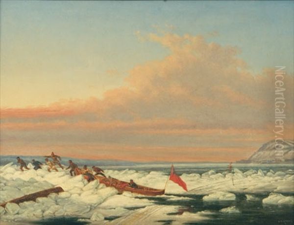 The Royal Mail Crossing The St. Lawrence Oil Painting by Cornelius David Krieghoff