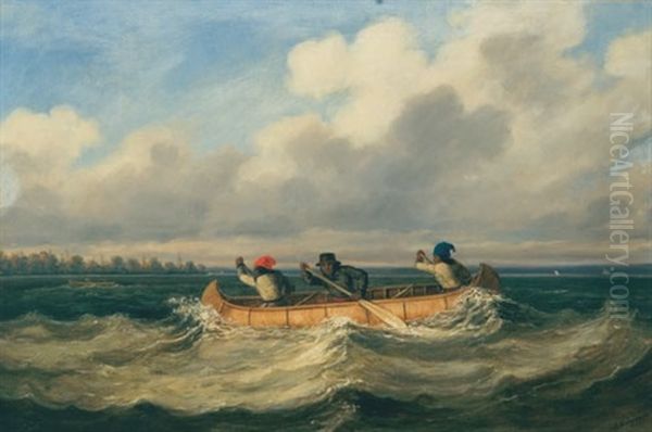 Coming Down The Rapids Oil Painting by Cornelius David Krieghoff