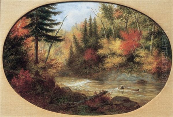 Shooting The Rapids Oil Painting by Cornelius David Krieghoff