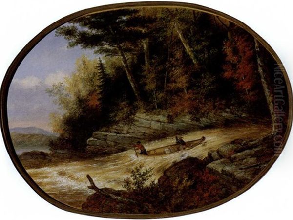 Shooting The Rapids Oil Painting by Cornelius David Krieghoff