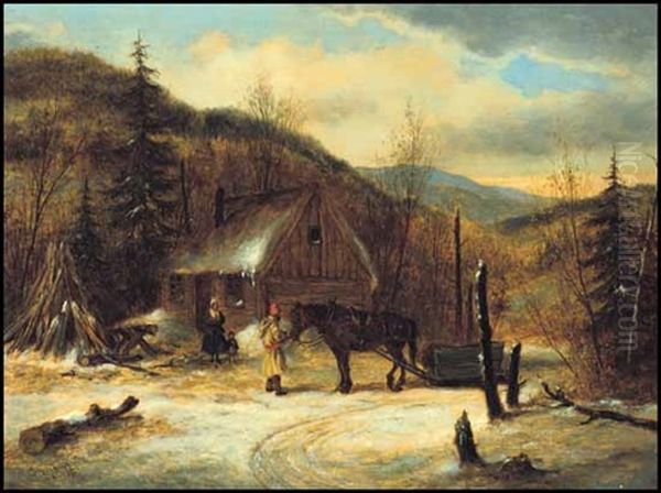 The Habitant Farm Oil Painting by Cornelius David Krieghoff