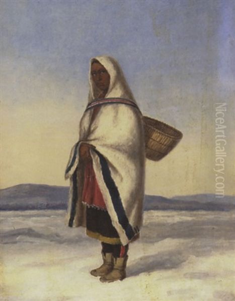 Indian Basket Seller Oil Painting by Cornelius David Krieghoff