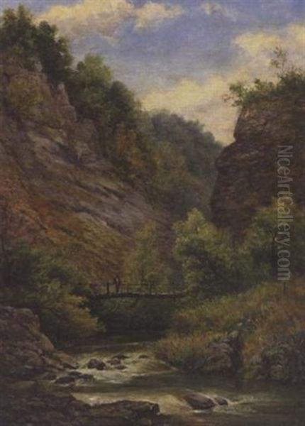 Indian Head Rock Oil Painting by Cornelius David Krieghoff