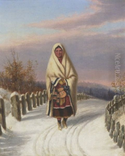 The Moccasin Seller Oil Painting by Cornelius David Krieghoff