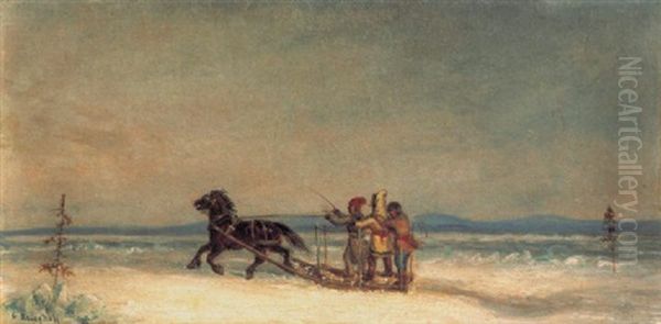 Sleigh Ride Oil Painting by Cornelius David Krieghoff