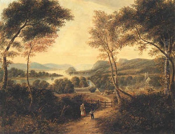 Looking Down The Clyde River To Dumbarton Rock by Cornelius David Krieghoff