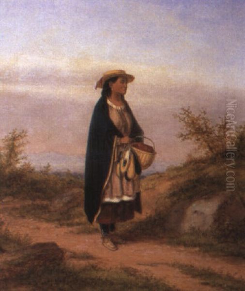 Indian Moccasin Seller, Summer Oil Painting by Cornelius David Krieghoff