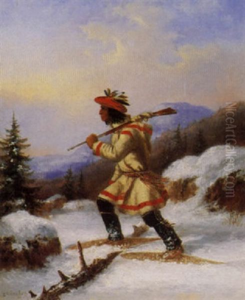 Indian Hunter With Rifle by Cornelius David Krieghoff