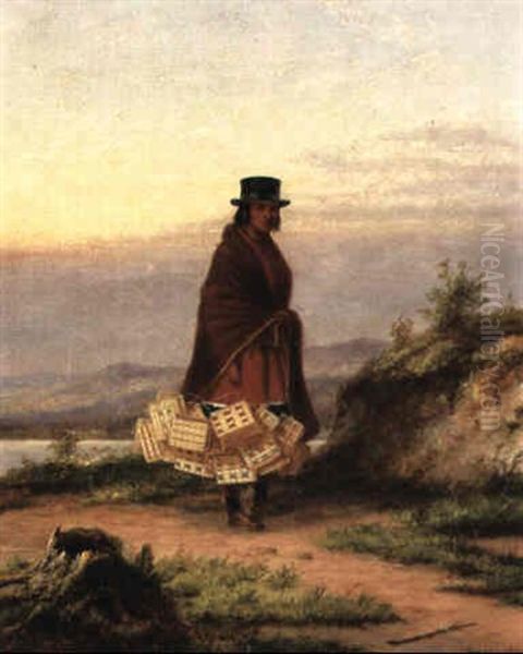 Basket Seller Oil Painting by Cornelius David Krieghoff