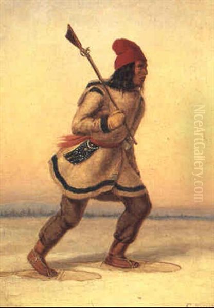 Indian Hunter Oil Painting by Cornelius David Krieghoff