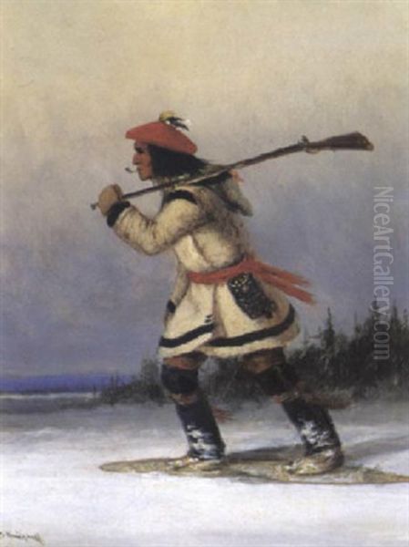 Indian Hunter Oil Painting by Cornelius David Krieghoff