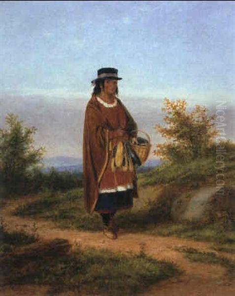 A Moccasin Seller by Cornelius David Krieghoff