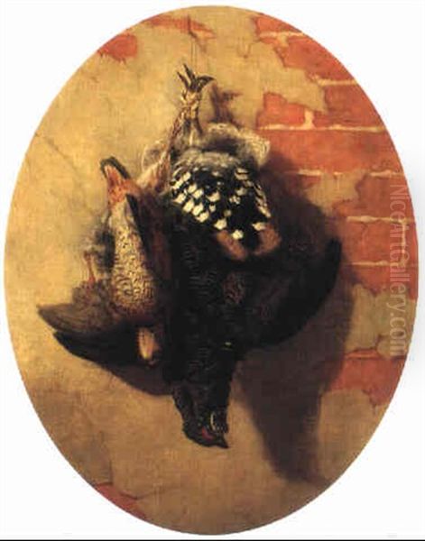 Still Life With Spruce Grouse And Quail Oil Painting by Cornelius David Krieghoff