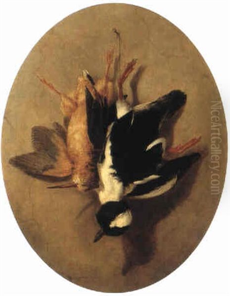 Still Life With Bufflehead And Shorebird Oil Painting by Cornelius David Krieghoff