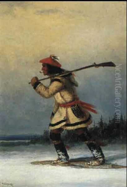 An Indian Hunter by Cornelius David Krieghoff