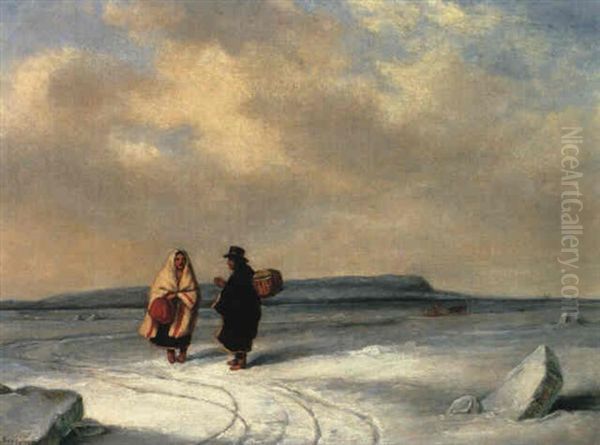 Ice Bridge Near Quebec by Cornelius David Krieghoff