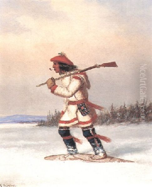 Trapper In The Snow by Cornelius David Krieghoff