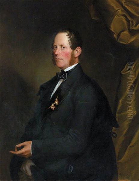 Bildnis Des Kaiserlichen Rates Willibald Edler Von Gunz Jr. Oil Painting by Josef Kriehuber