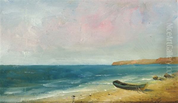 Boot Am Strand Oil Painting by Wladimir G. Krikhatzkij