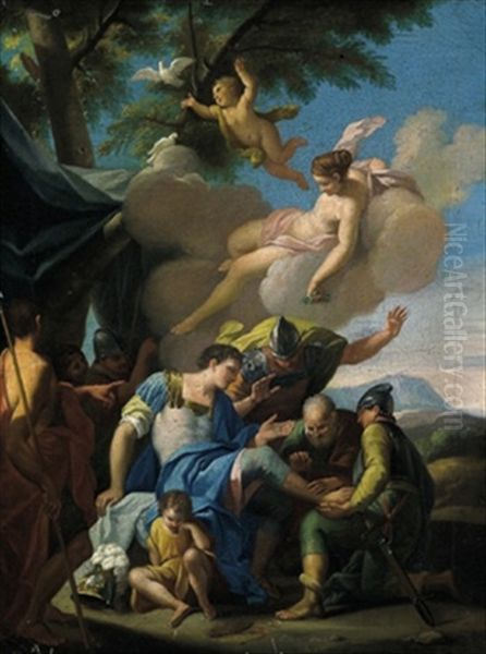 Venere Guarisce La Ferita Di Enea Vulnerato Da Una Freccia Oil Painting by Hendrik Krock