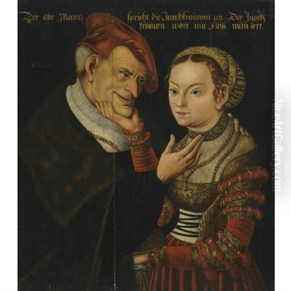 The Ill-matched Lovers Oil Painting by Wolfgang Krodel the Elder