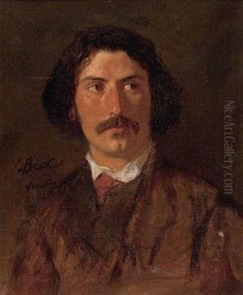 Portrait Des Malers Anselm Feuerbach Oil Painting by Carl Ludwig Friedrich Becker