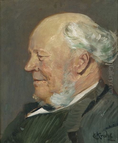 Portrait Of Anders Nielsen, Grimstad Oil Painting by Christian Krohg