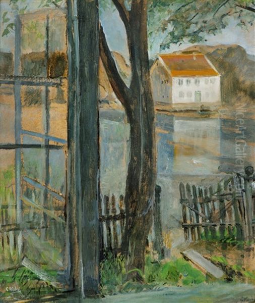 Through The Window Oil Painting by Christian Krohg