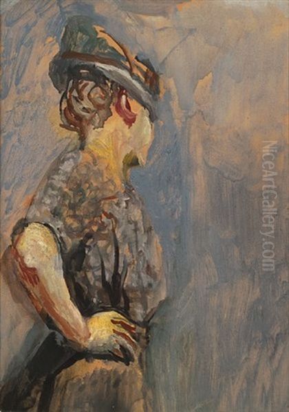 En Modell Oil Painting by Christian Krohg