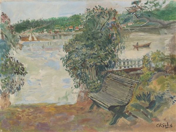 Ved Fjorden Oil Painting by Christian Krohg