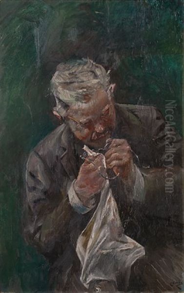 Vinkelskriveren Oil Painting by Christian Krohg